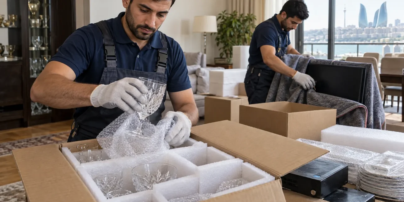 Əşya paketləmə zamanı şüşə və elektronikanın qoruyucu materiallarla hazırlanması