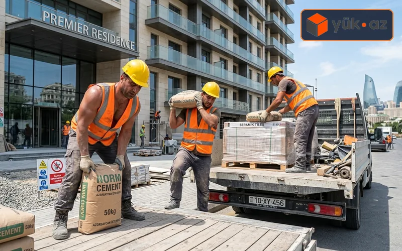 Tikinti materiallarının daşınması üçün fəhlə - yük.az peşəkar fəhlə briqadası